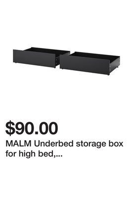 Ikea Malm underbed storage box for high bed, black-brown, full/double/twin/single offer