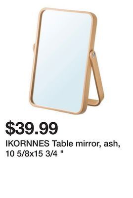 Ikea Ikornnes table mirror, ash, 10 5/8x15 3/4 " offer