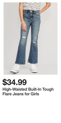 Old Navy High-waisted built-in tough flare jeans for girls offer