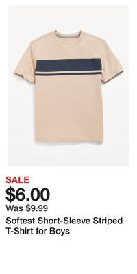 Old Navy Softest short-sleeve striped t-shirt for boys offer