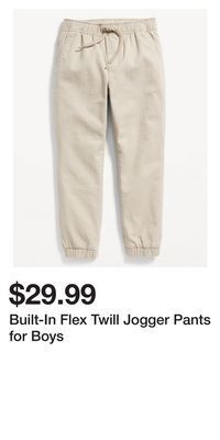 Old Navy Built-in flex twill jogger pants for boys offer