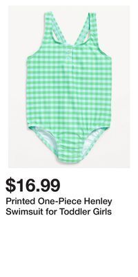 Old Navy Printed one-piece henley swimsuit for toddler girls offer
