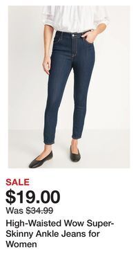 Old Navy High-waisted wow super-skinny ankle jeans for women offer