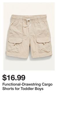 Old Navy Functional-drawstring cargo shorts for toddler boys offer