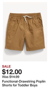 Old Navy Functional-drawstring poplin shorts for toddler boys offer