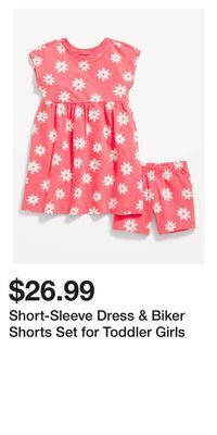 Old Navy Short-sleeve dress & biker shorts set for toddler girls offer