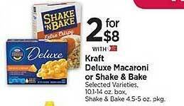 Tops Kraft deluxe macaroni or shake & bake offer