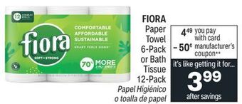 CVS Fiora paper towel 6-pack or bath tissue 12-pack offer