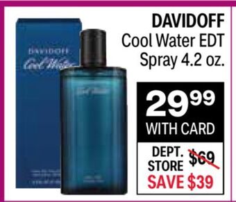 CVS Davidoff cool water edt spray 4.2 oz. offer