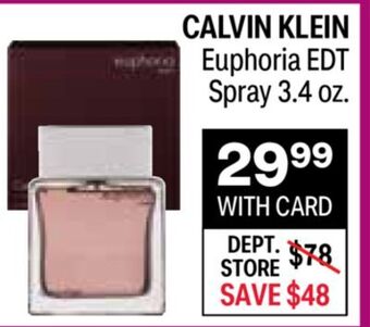 CVS Calvin klein euphoria edt spray 3.4 oz. offer