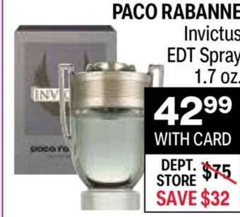 CVS Paco rabanne invictus edt spray 1.7 oz. offer