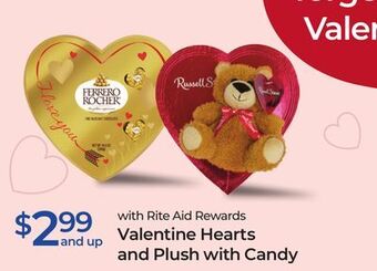 Rite Aid Valentine hearts and plush with candy offer