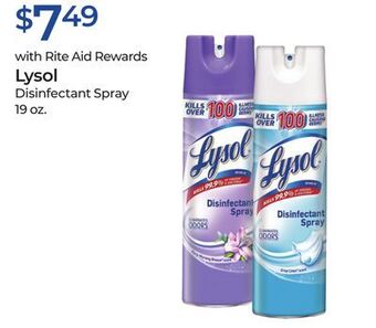 Rite Aid Lysol disinfectant spray offer