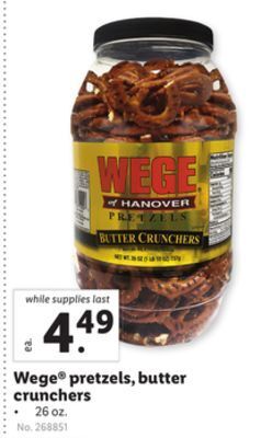 Lidl Wege® pretzels, butter crunchers offer