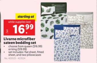Lidl Livarno microfiber sateen bedding set offer