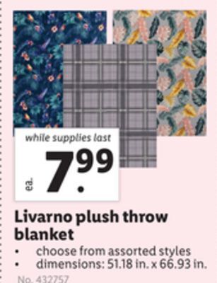 Lidl Livarno plush throw blanket offer