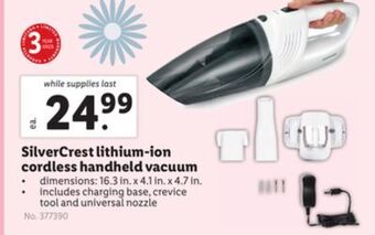 Lidl Silvercrest lithium-ion cordless handheld vacuum offer