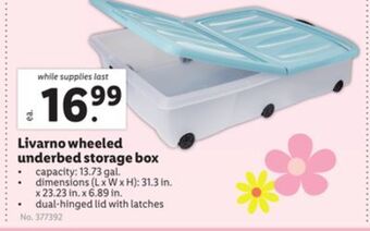 Lidl Livarno wheeled underbed storage box offer
