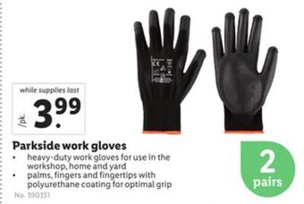 Lidl Parkside work gloves offer
