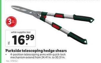 Lidl Parkside telescoping hedge shears offer