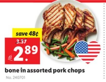 Lidl Bone in assorted pork chops offer