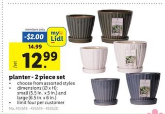 Lidl Planter-2 piece set offer