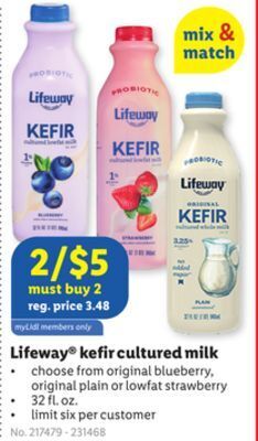 Lidl Lifeway® kefir cultured milk offer