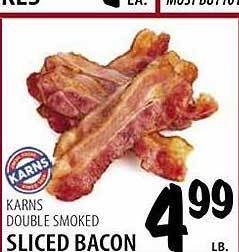 Karns double smoked sliced bacon