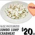 Pasteurized jumbo lump crabmeat