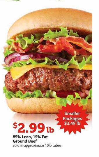 Fareway 85% lean, 15% fat ground beef offer