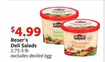 Fareway Reser's deli salads offer