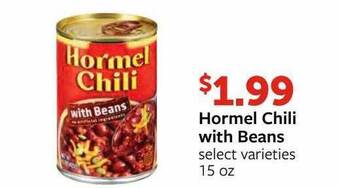 Fareway Hormel chili with beans offer