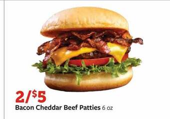 Fareway Bacon cheddar beef patties offer
