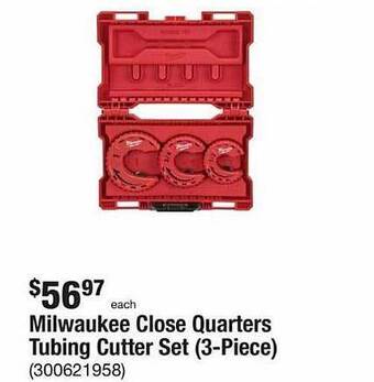The Home Depot Milwaukee close quarters tubing cutter set (3-piece) offer
