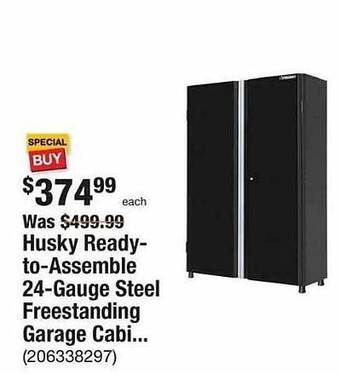 The Home Depot Husky ready-to-assemble 24-gauge steel freestanding garage cabi.. offer