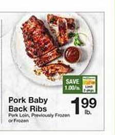 The Fresh Grocer Pork baby back ribs offer