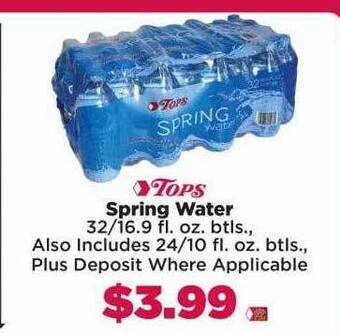 Tops Tops spring water offer
