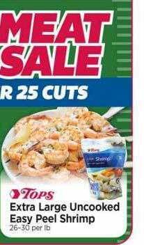 Tops Tops extra large uncooked easy peel shrimp offer
