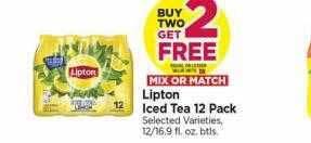 Tops Lipton iced tea 12 pack offer