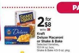 Tops Kraft deluxe macaroni or shake & bake offer