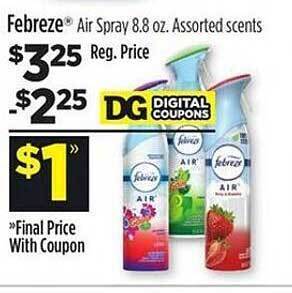 Dollar General Febreze air spray offer