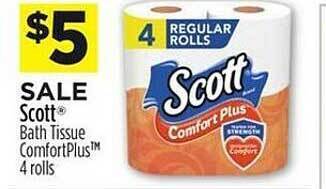 Dollar General Scott bath tissue comfortplus offer