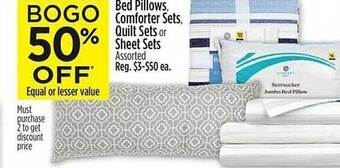 Dollar General Bed pillows, comforter sets, quilt sets or sheet sets offer