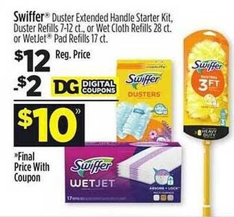 Dollar General Swiffer duster extended handle starter kit offer