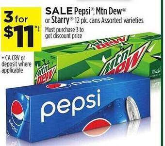 Dollar General Pepsi, mtn dew or starry offer