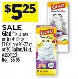 Dollar General Glad kitchen or trash bags offer
