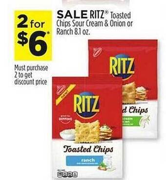 Dollar General Ritz toasted chips sour cream & onion or ranch offer