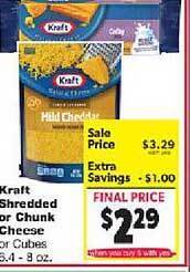 Family Fare Kraft shredded or chunk cheese offer