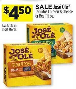 Dollar General José olé taquitos chicken & cheese or beef offer