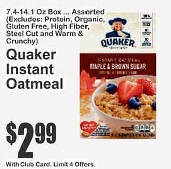 Key Food Quaker instant oatmeal offer